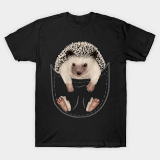 Hedgehogs Clothes Pocket Animal Outfit Art Gift Hedgehog T-Shirt